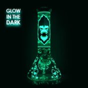 Glow in the Dark Black Gorilla Triple Thick Glasbong 25cm