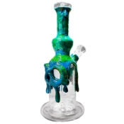 Totenkopf Bong aus Cristal-Ton blau 22cm